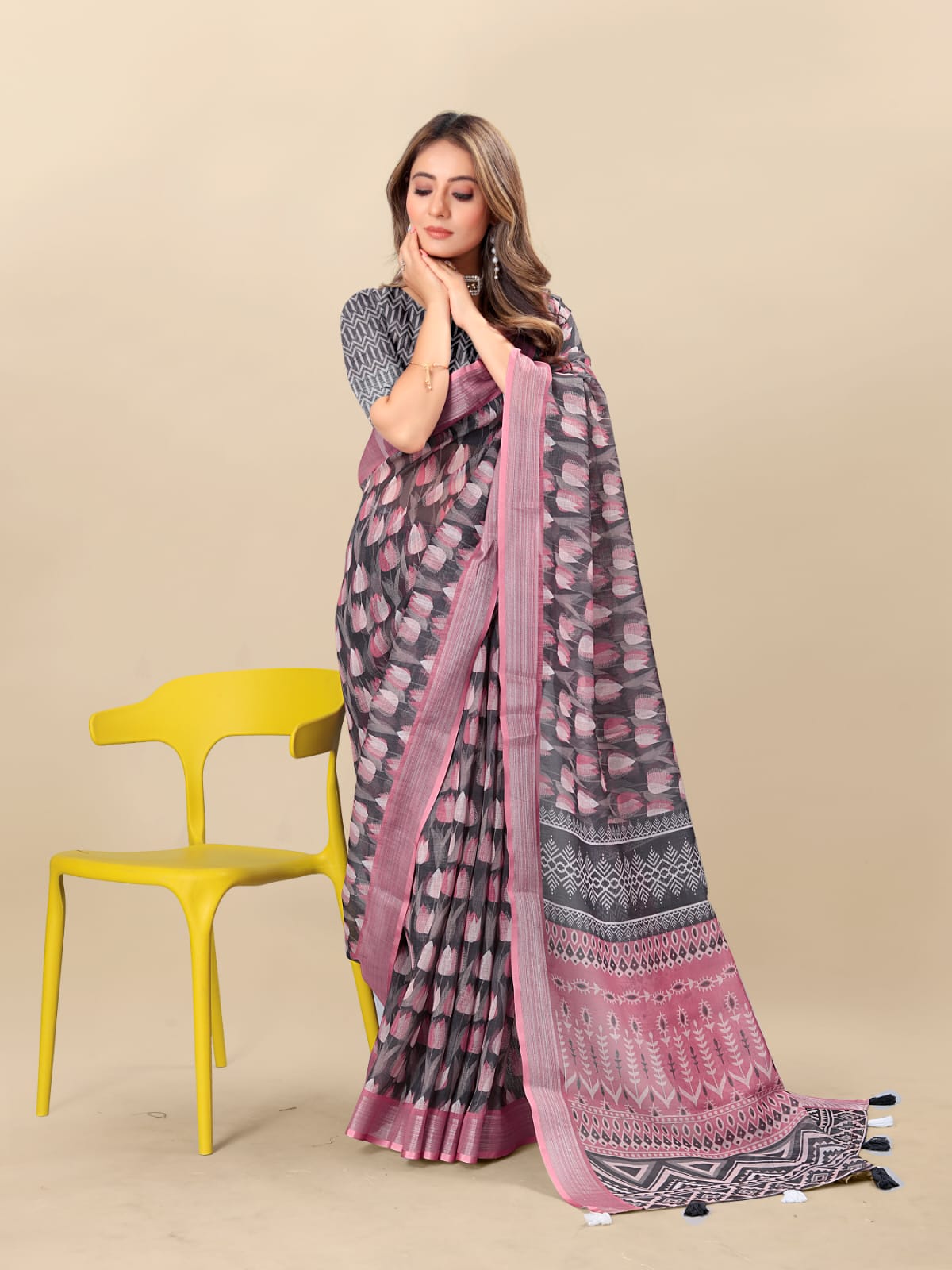 Shree Radha Raman Trendz Linen Digital Printed Saree Catalog 